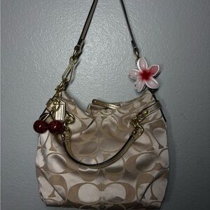 Coach Gold Tan Signature Shoulder Bag